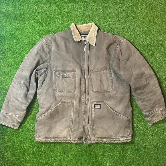 Retro Big Smith chore coat, corduroy collar, utility pockets - Picture 1 of 5